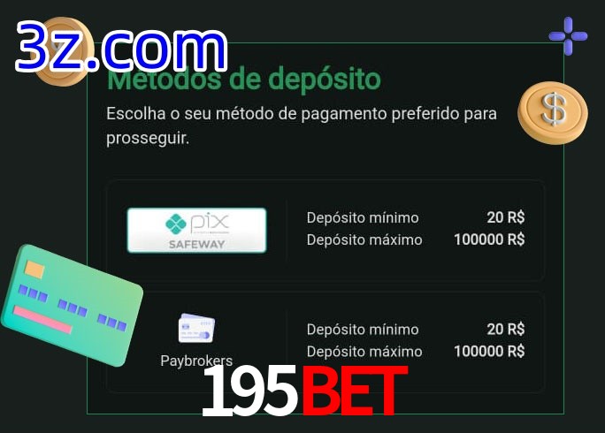 O cassino 195BET oferece uma grande variedade de métodos de pagamento